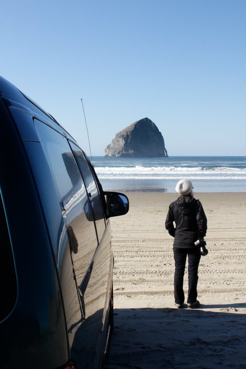 My GF and my Mr. Pistachio on the beach in Oregon!