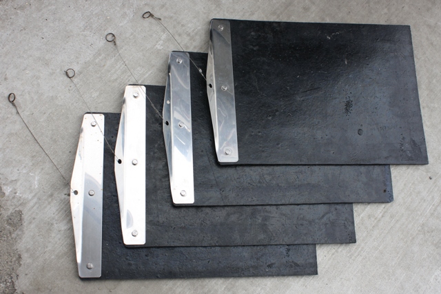 New flaps cut to size and hardware mounted.