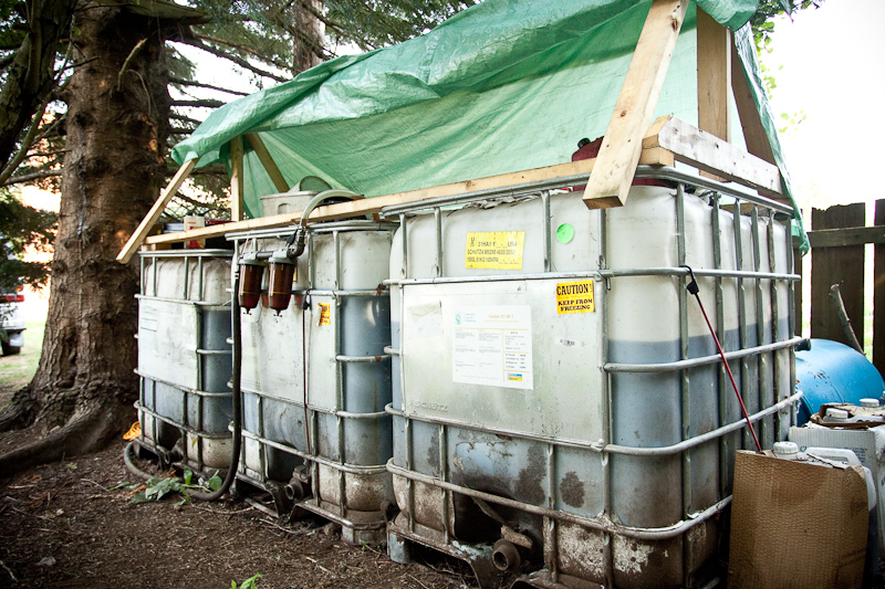 Previous owners holding tanks and pump