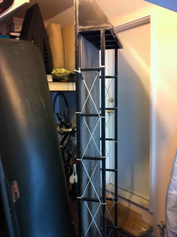This is a sweet roof rack i had built by a friend 2 years ago. 8 feet x 2 feet x 10' tall. holds a stupid amount of gear. this is also powdercoated black.mounting hardware included. $200obo