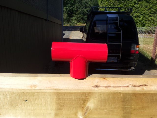 Welded and painted pipe together