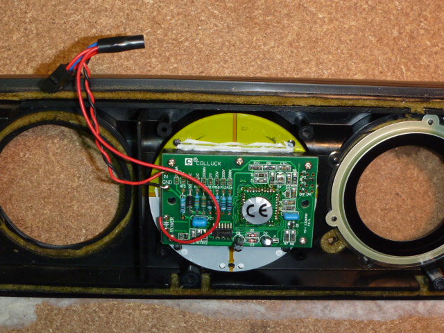 The voltmeter siliconed onto the back of the front of the pod.