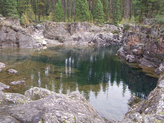 The Kettle river canyon is an interesting area with walking trails to view it from every angle. <br />The deep clear pools are good for fishing and I imagine people also swim in some of them. Camping is just around the corner.