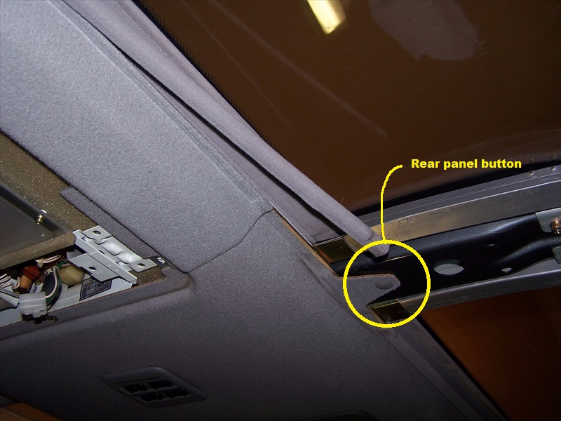 Rear ceiling front buttons to remove