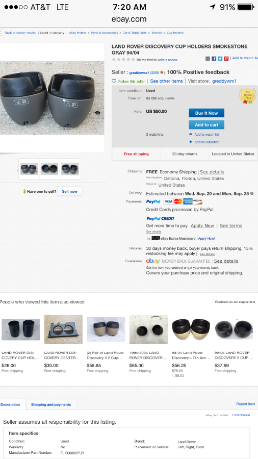 eBay cup holders