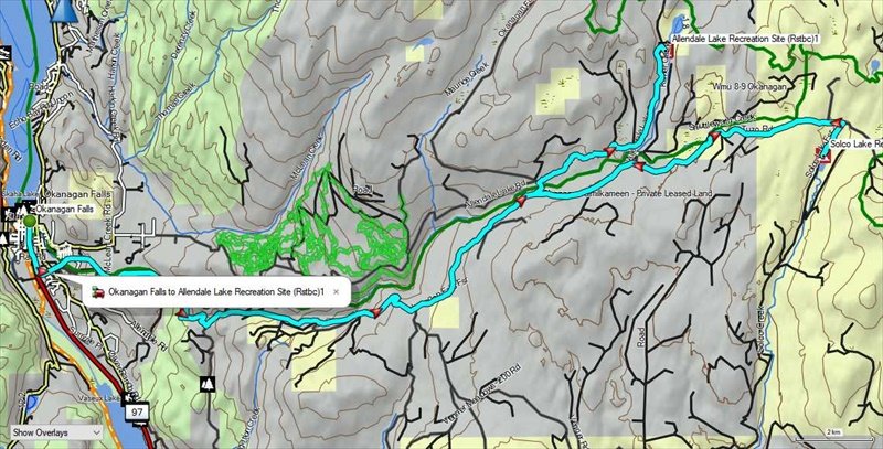 Route from OK Falls