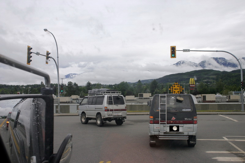 Delica convoy in Terrace.<br />Northern BC meet. July 4-5, 2008.