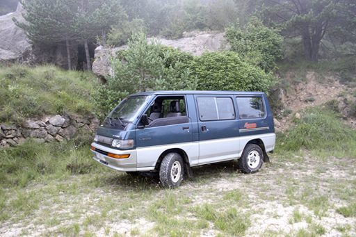 The van near the old town of La Mussara, uninhabited since 1953, where becomes my login.