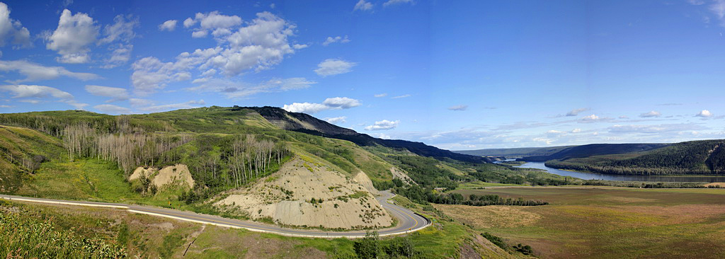 Highway 29 and the Peace River near Fort St. John.