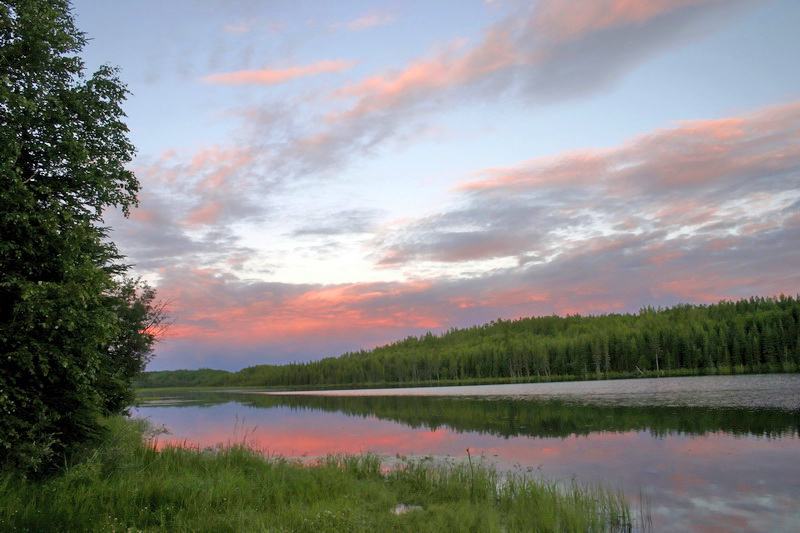 Andy Bailey Lake at the sunset.