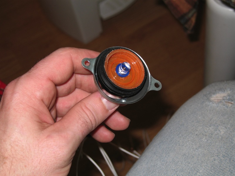 Blue LED in housing.