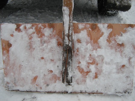 Victoria snow shovel after use.