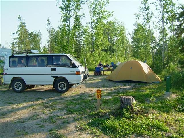another pic of the campsite with small boat and stuff
