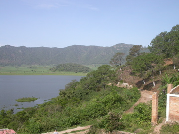 The next three are of the crater from the rim wall behind the town.