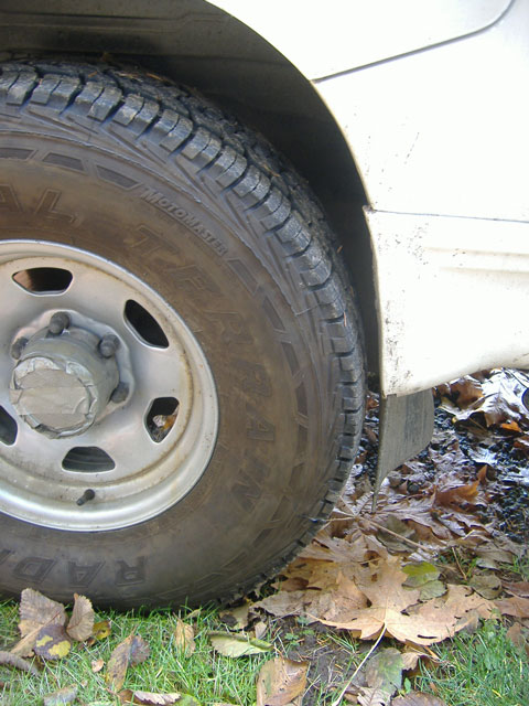 front tire passenger side with more space.