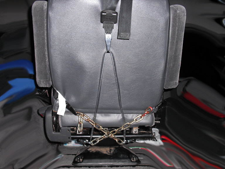 Final install will see chain exchanged for custom webbing straps or more aircraft cable.