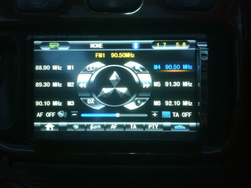 The Radio Screen, note the Mitsu logo!