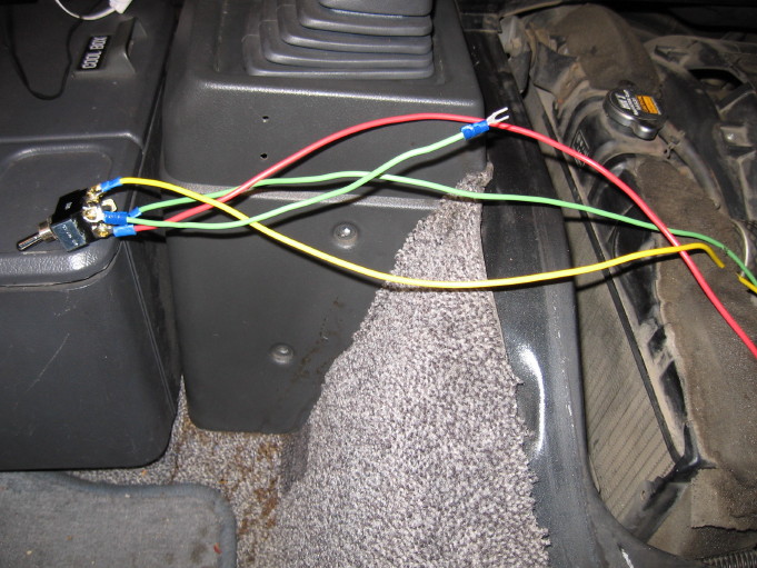 Toggle switch wired up