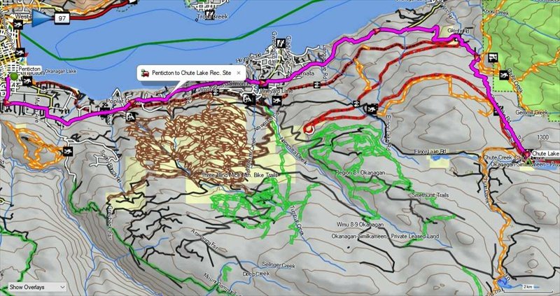 Route map has North to the Right