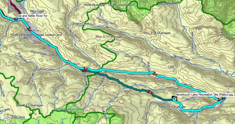 Route options from Hwy. #6