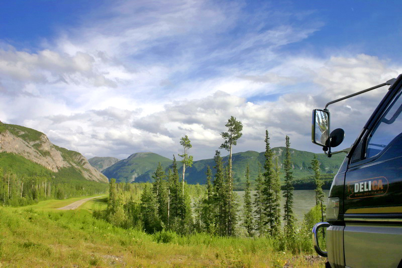 On Hwy 97 south of Watson Lake.