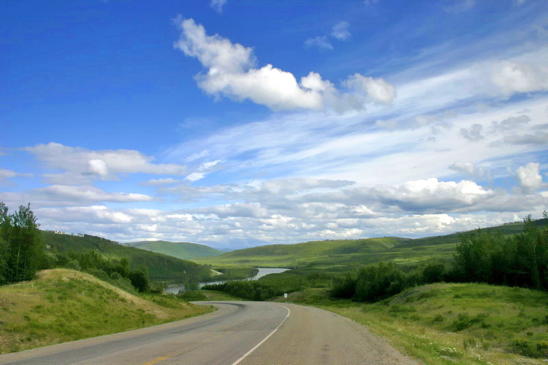 On Hwy 97 south of Watson Lake.