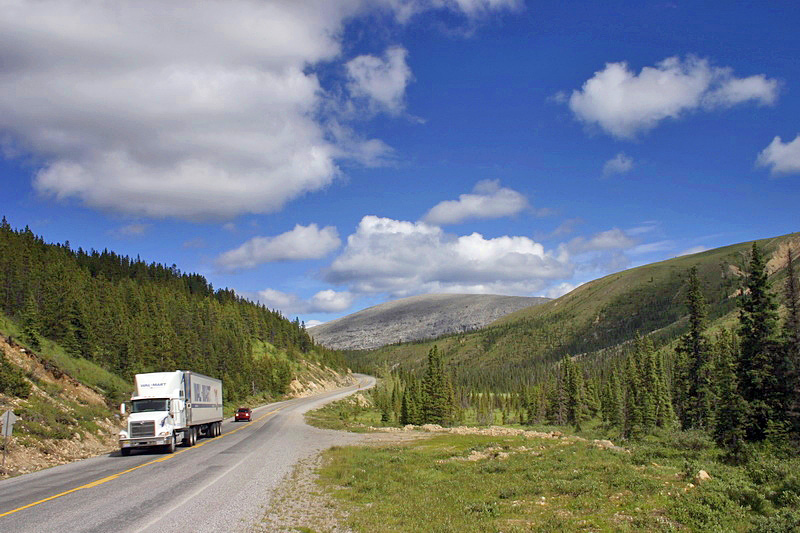 Heading south on Alaska Highway. Stone Mountain.