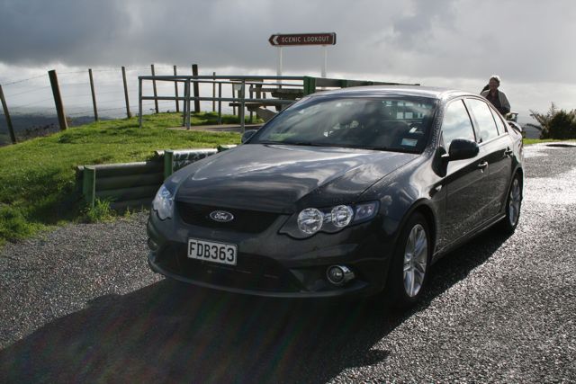 Aussie Ford Falcon, rental car in New Zealand.