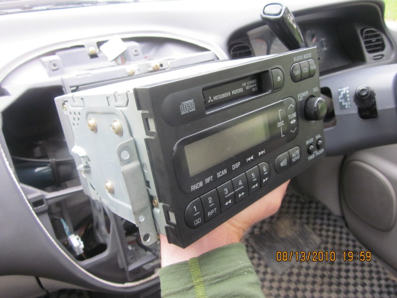 The current stereo. Check out the cassette player!